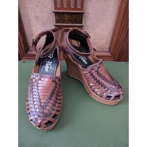 Leather Huarache Wedges